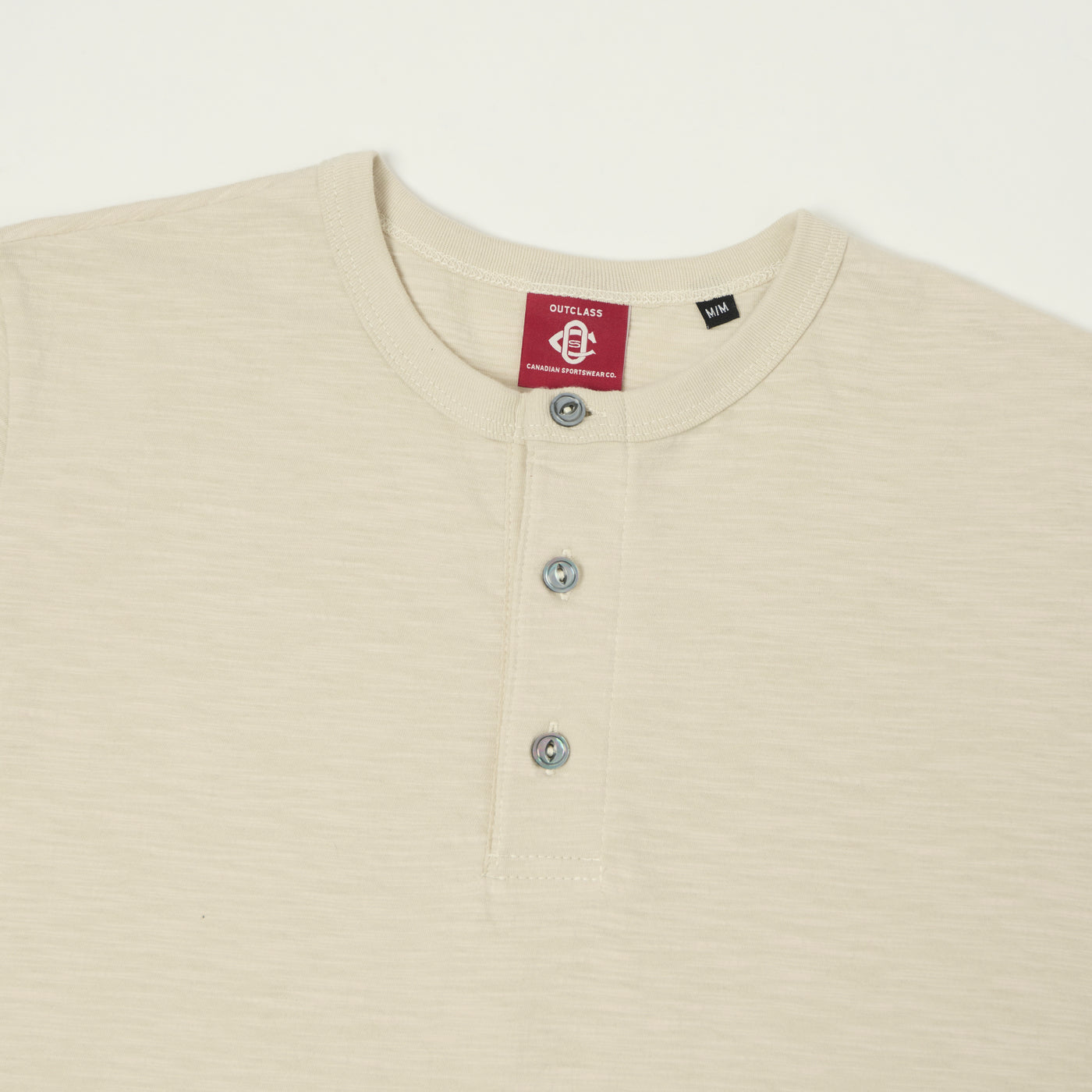 Outclass Slub Knit Henley T-Shirt - Birch