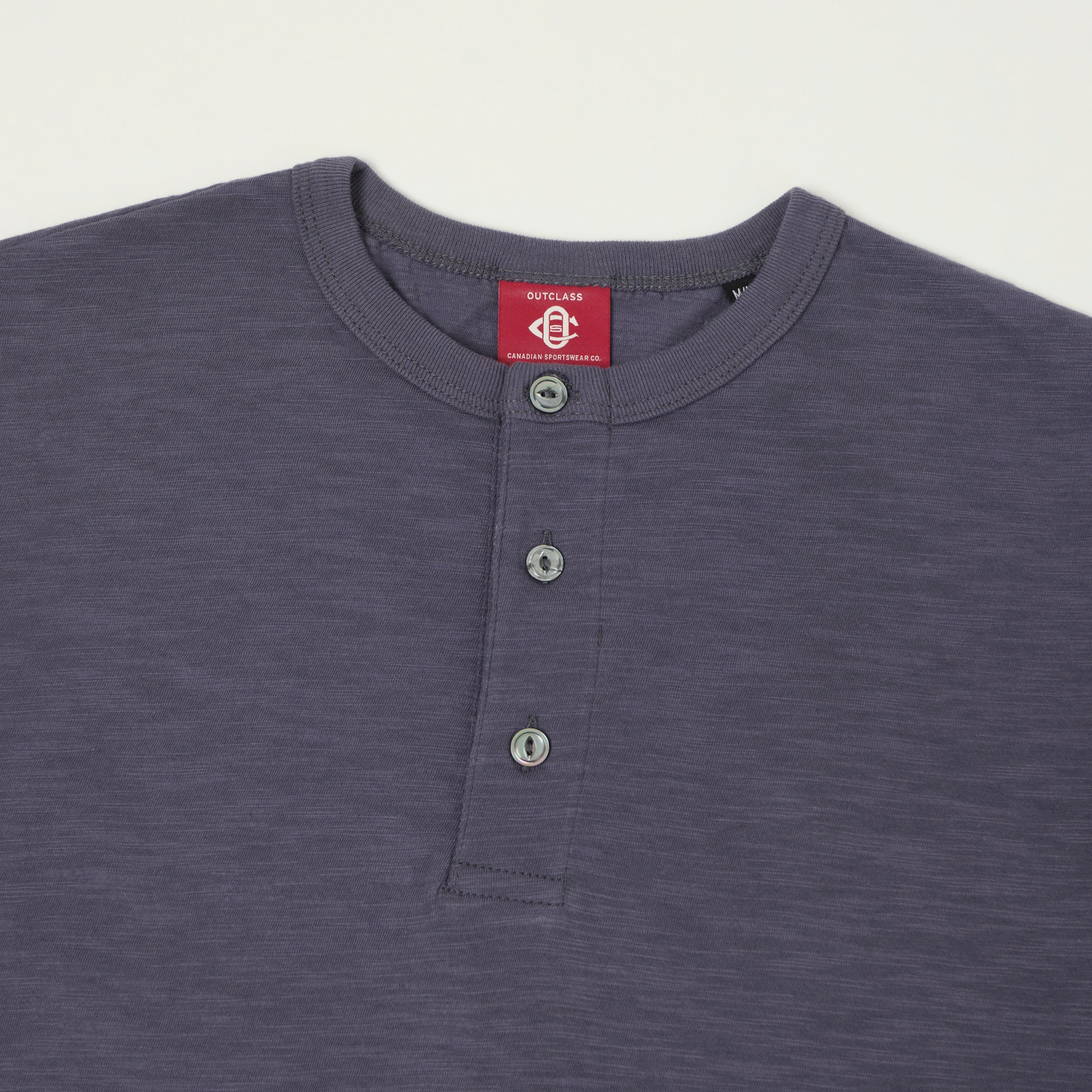 Outclass Slub Knit Henley T-Shirt - Violet