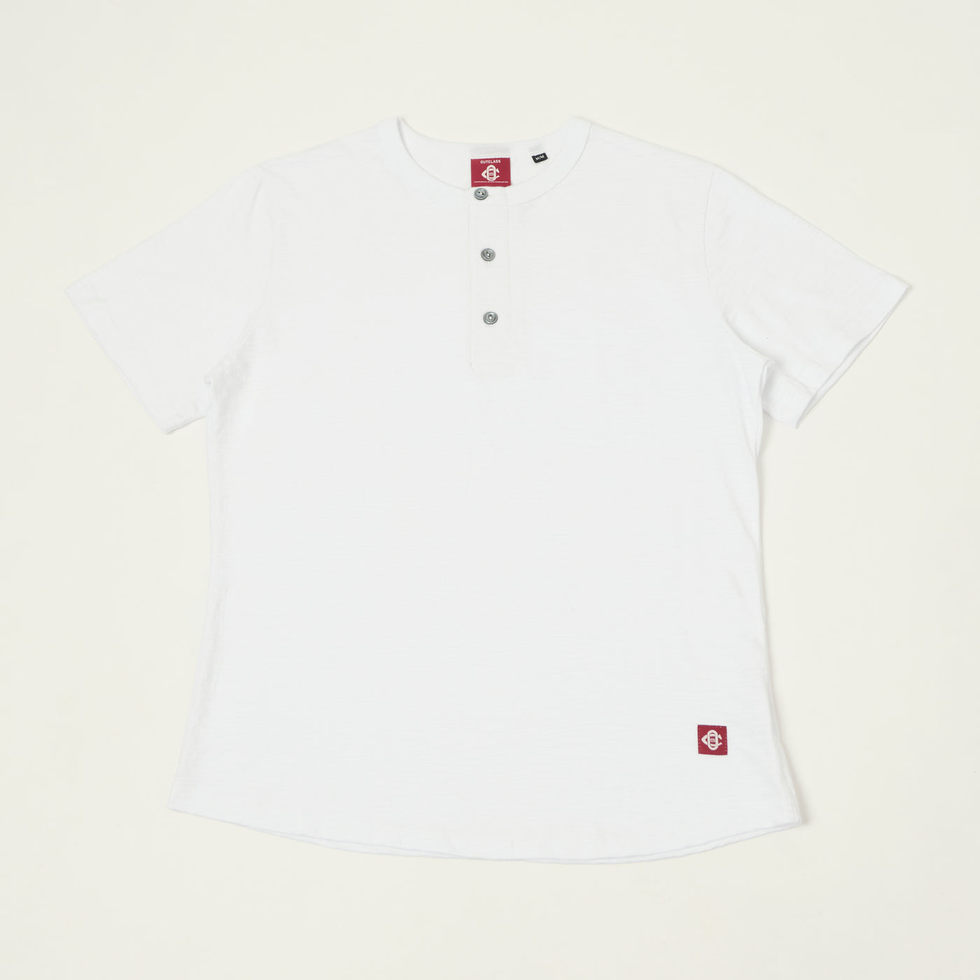 Outclass Slub Knit Henley T-Shirt - White