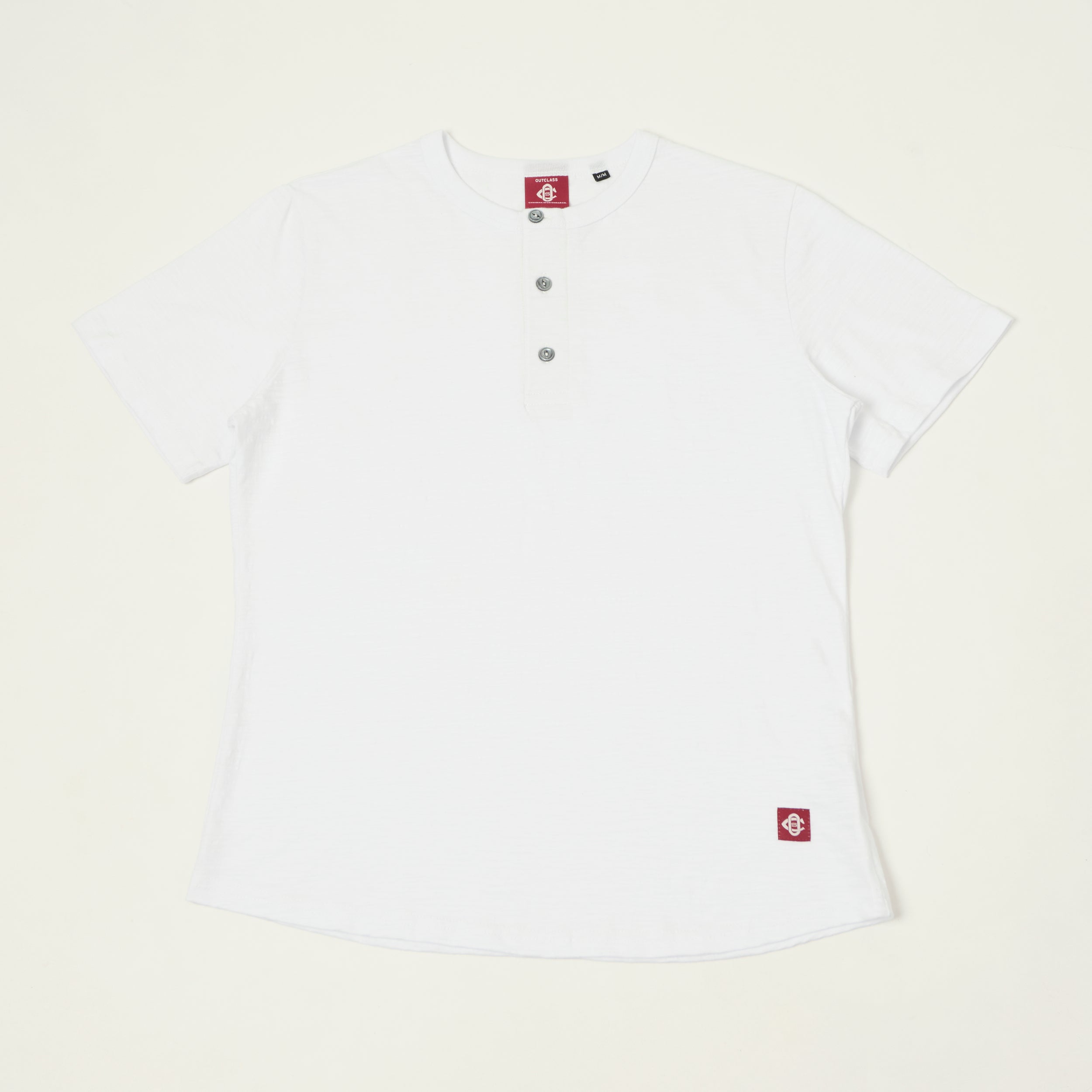 Outclass Slub Knit Henley T-Shirt - White