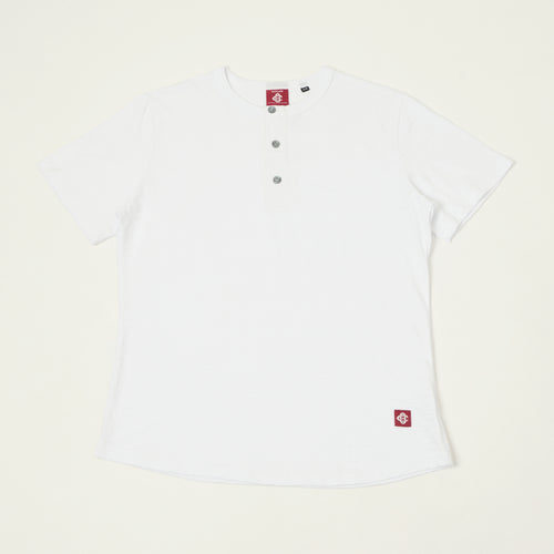 Outclass Slub Knit Henley T-Shirt - White