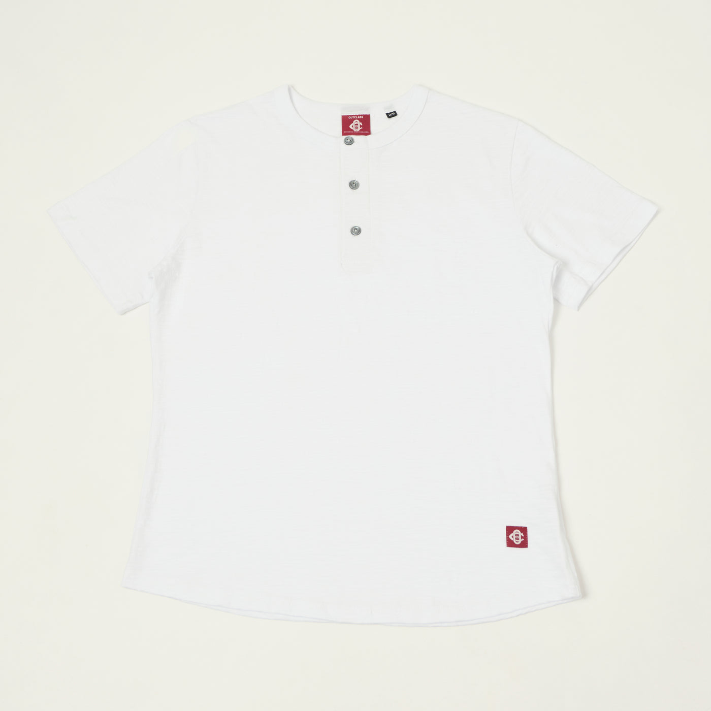 Outclass Slub Knit Henley T-Shirt - White