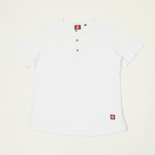 Outclass Slub Knit Henley T-Shirt - White