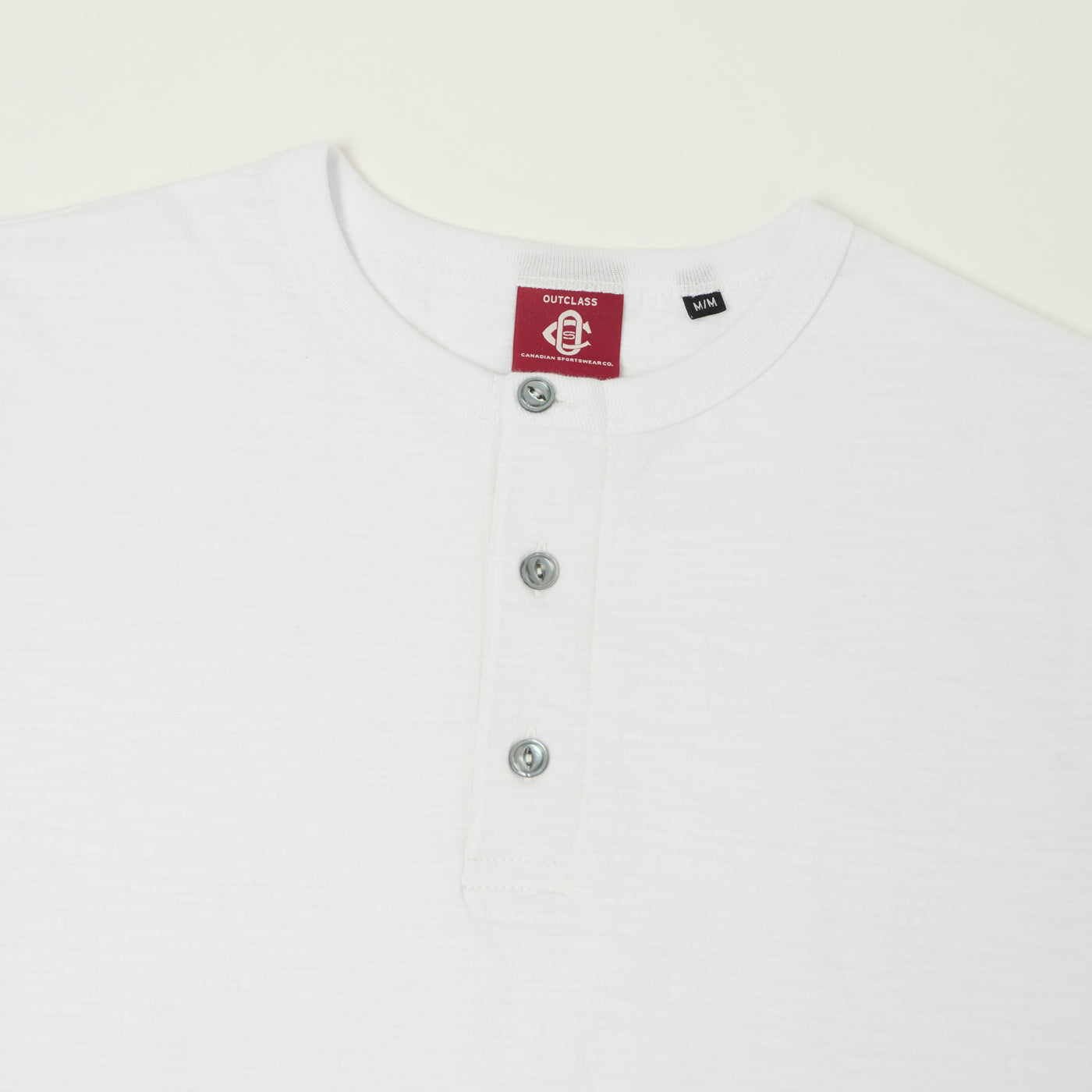 Outclass Slub Knit Henley T-Shirt - White