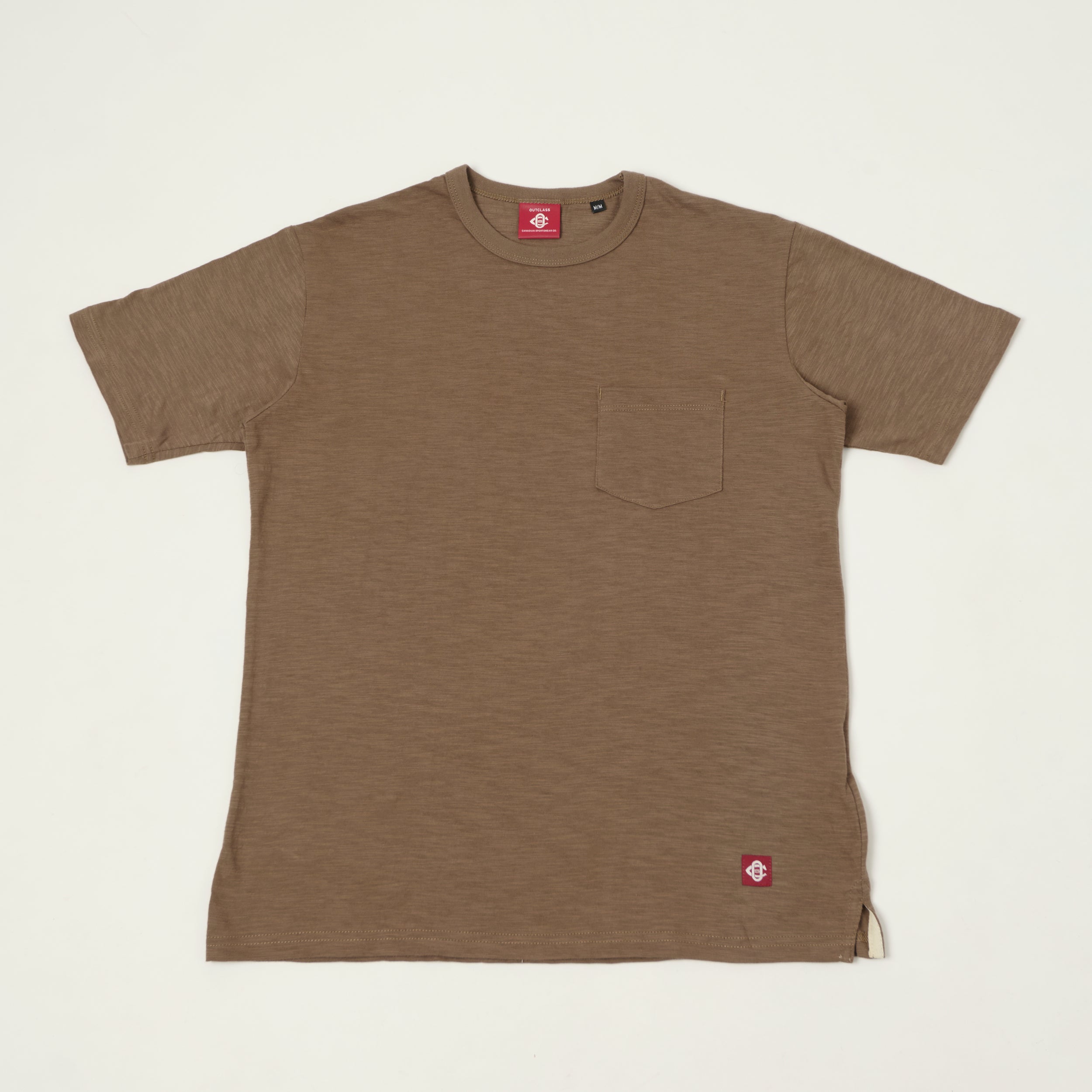 Outclass Slub Knit Pocket T-Shirt - Mocha