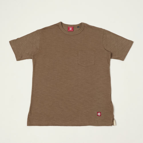 Outclass Slub Knit Pocket T-Shirt - Mocha