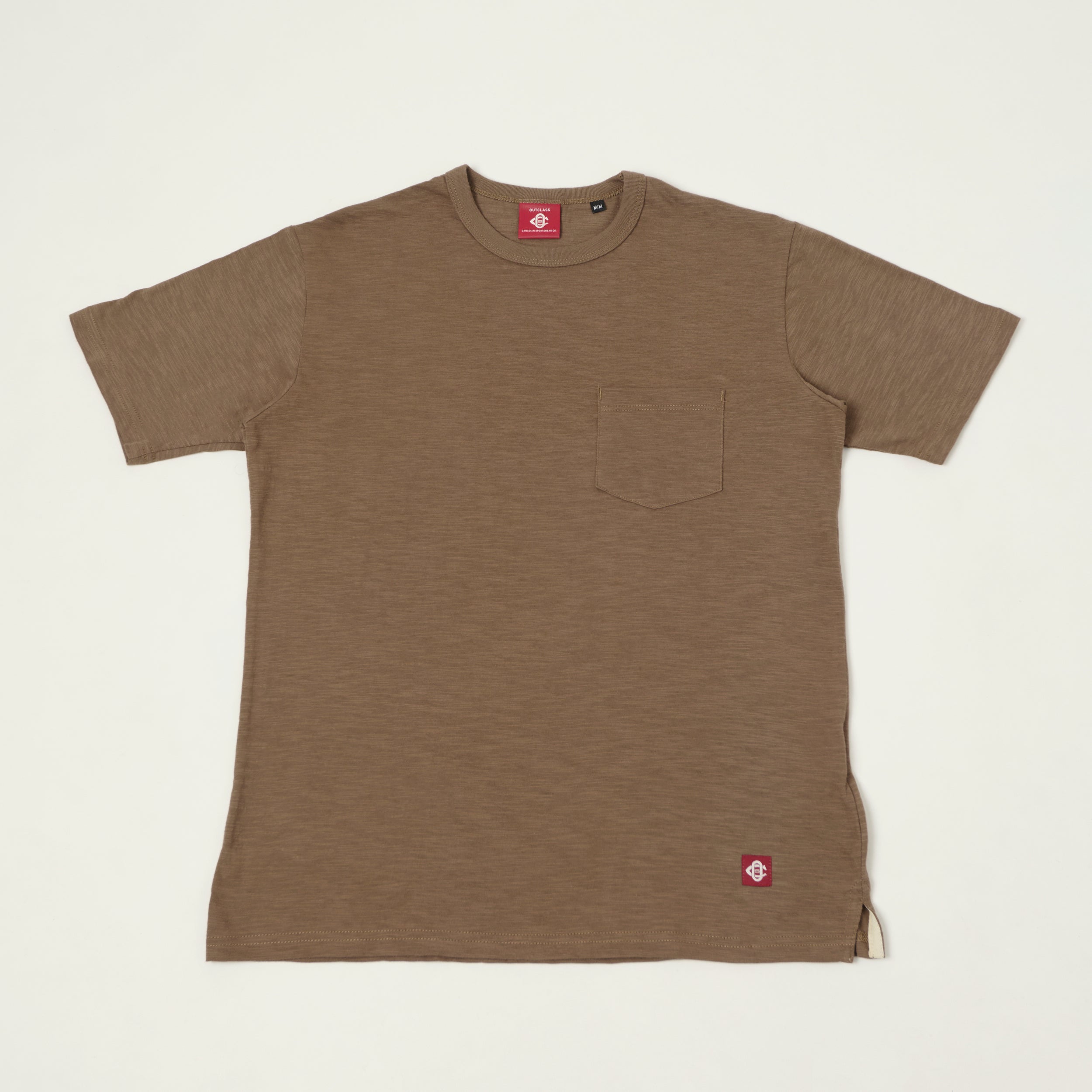 Outclass Slub Knit Pocket T-Shirt - Mocha
