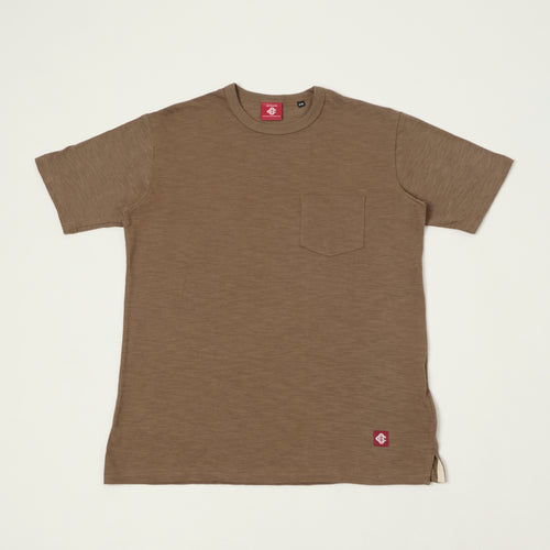 Outclass Slub Knit Pocket T-Shirt - Mocha