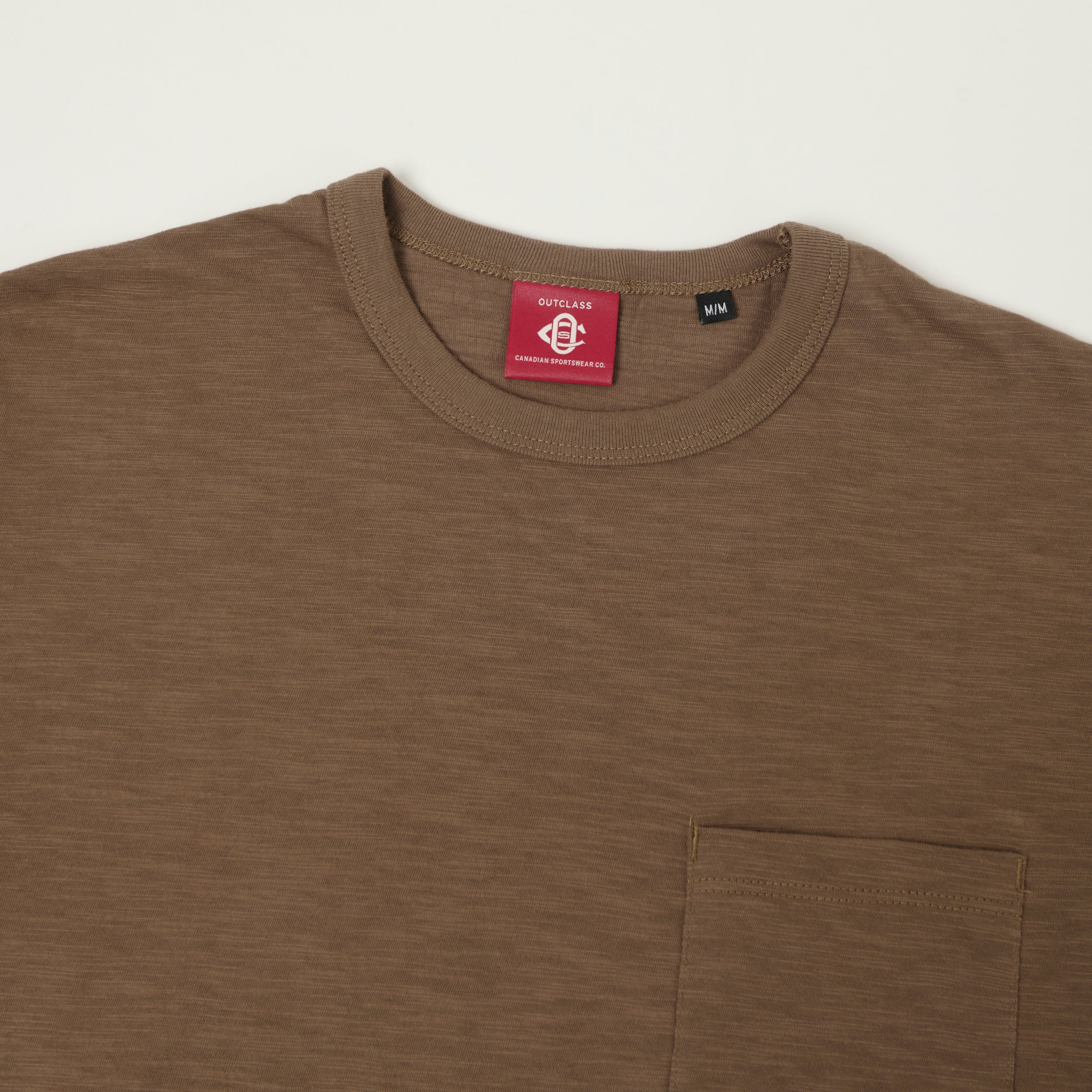 Outclass Slub Knit Pocket T-Shirt - Mocha