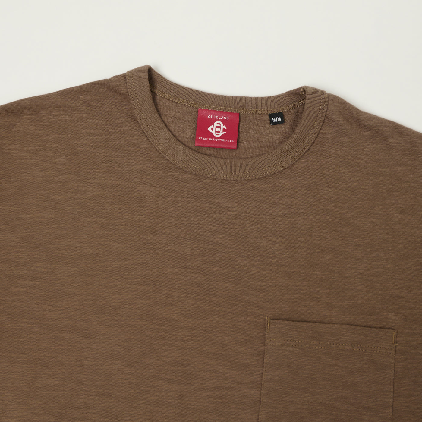 Outclass Slub Knit Pocket T-Shirt - Mocha