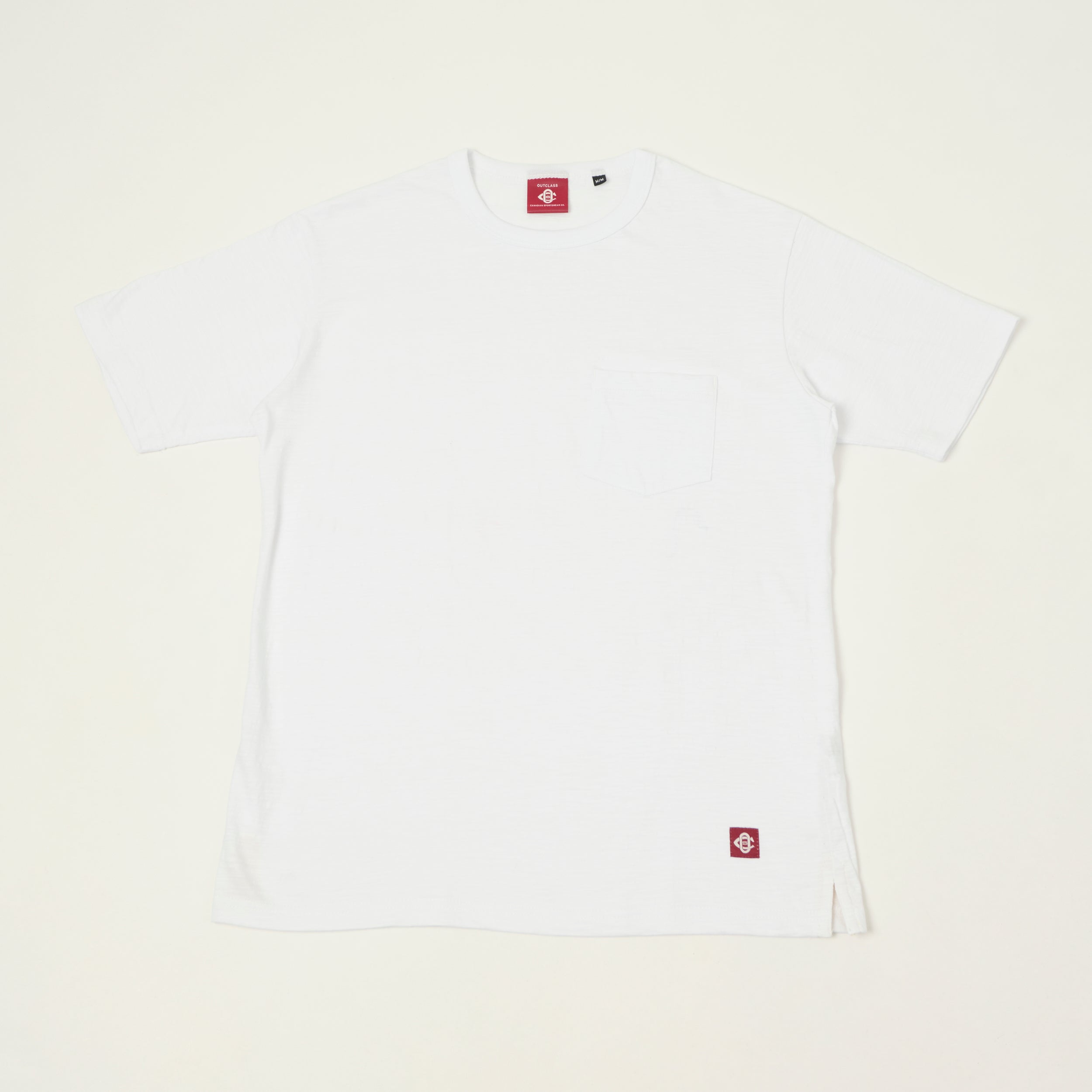 Outclass Slub Knit Pocket T-Shirt - White