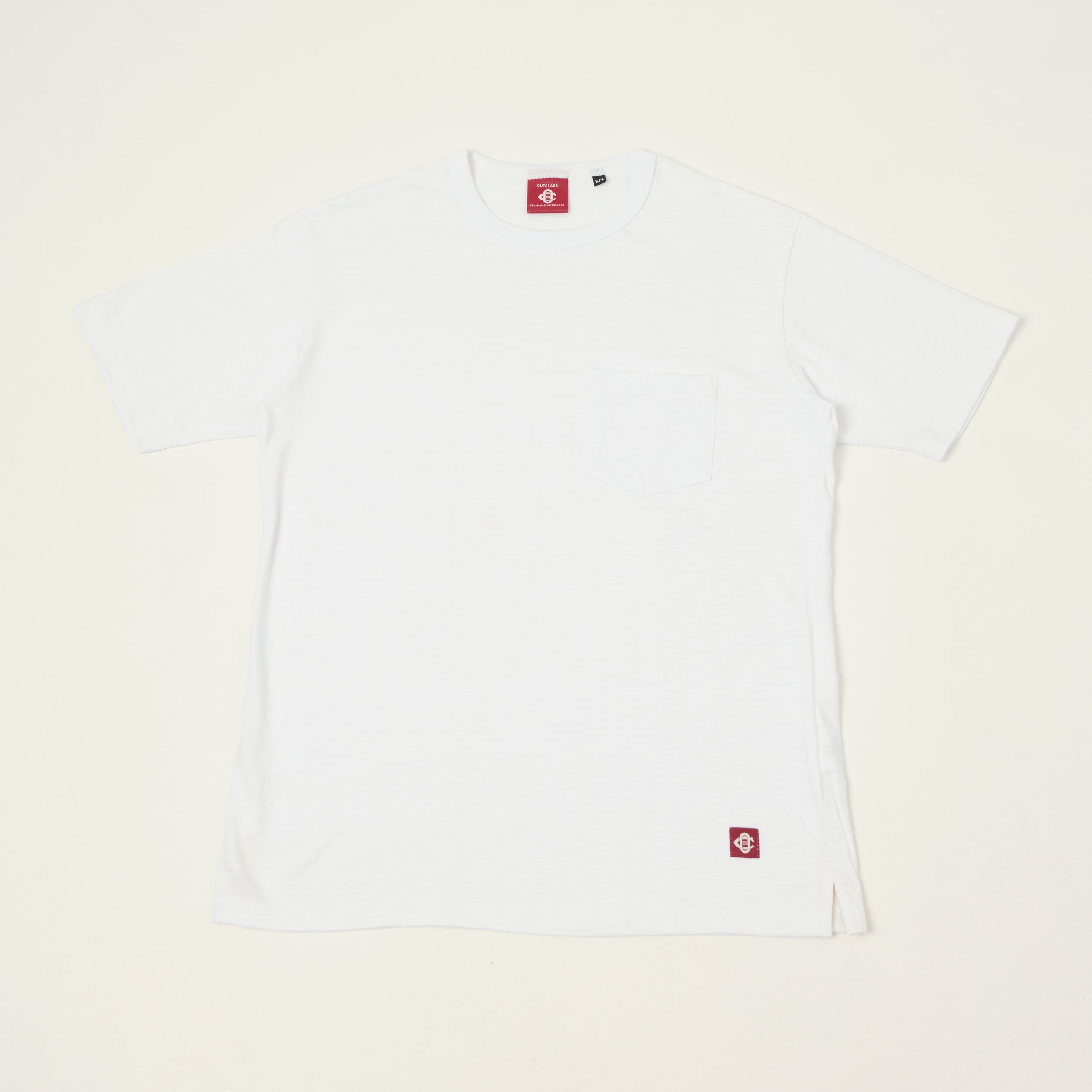 Outclass Slub Knit Pocket T-Shirt - White