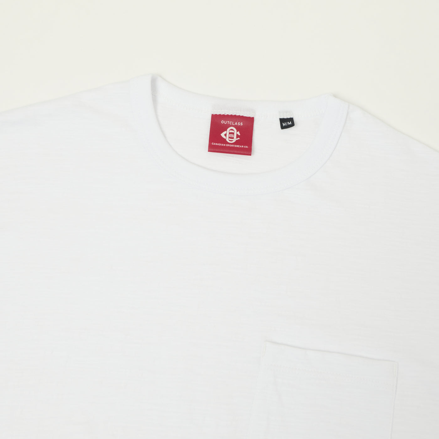 Outclass Slub Knit Pocket T-Shirt - White