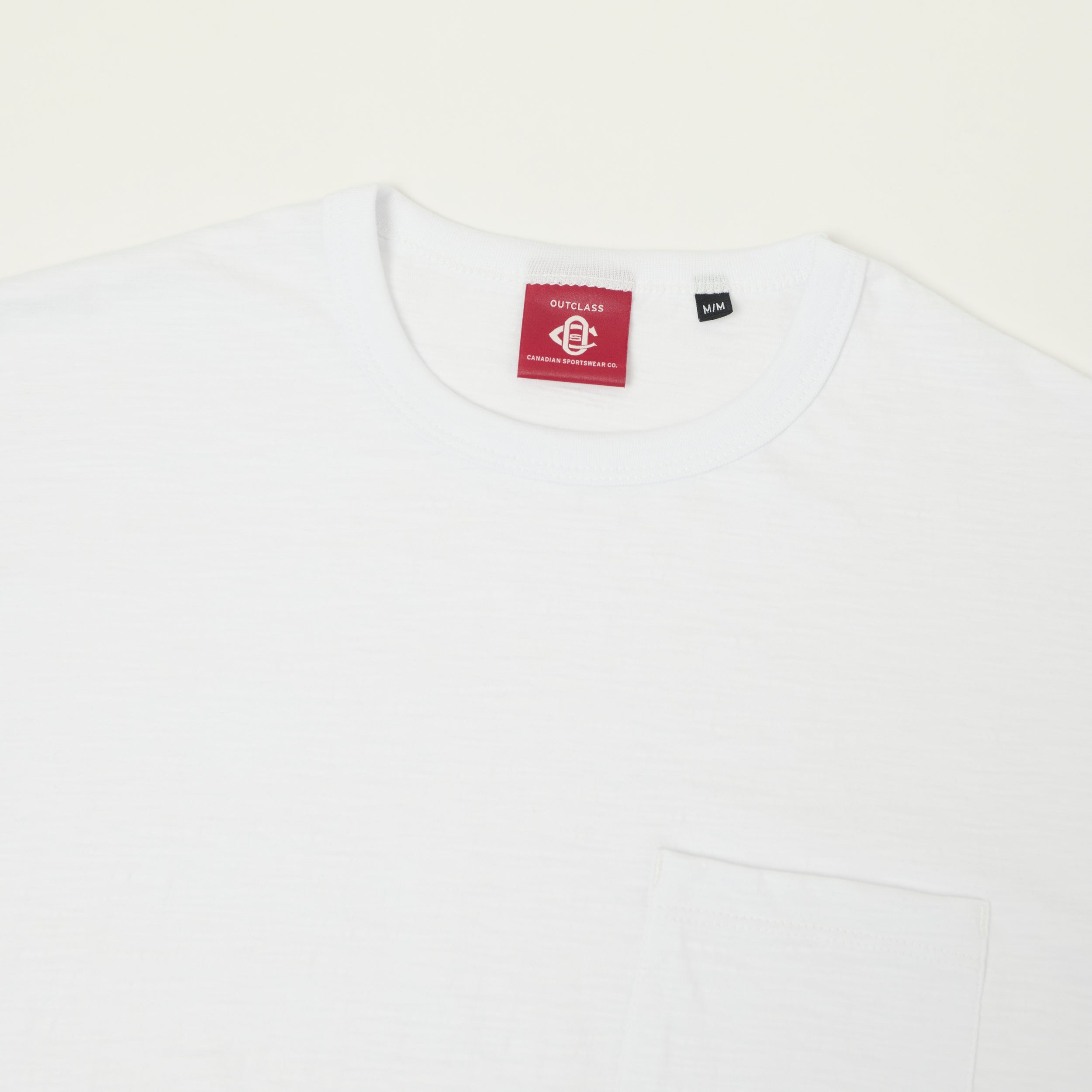Outclass Slub Knit Pocket T-Shirt - White