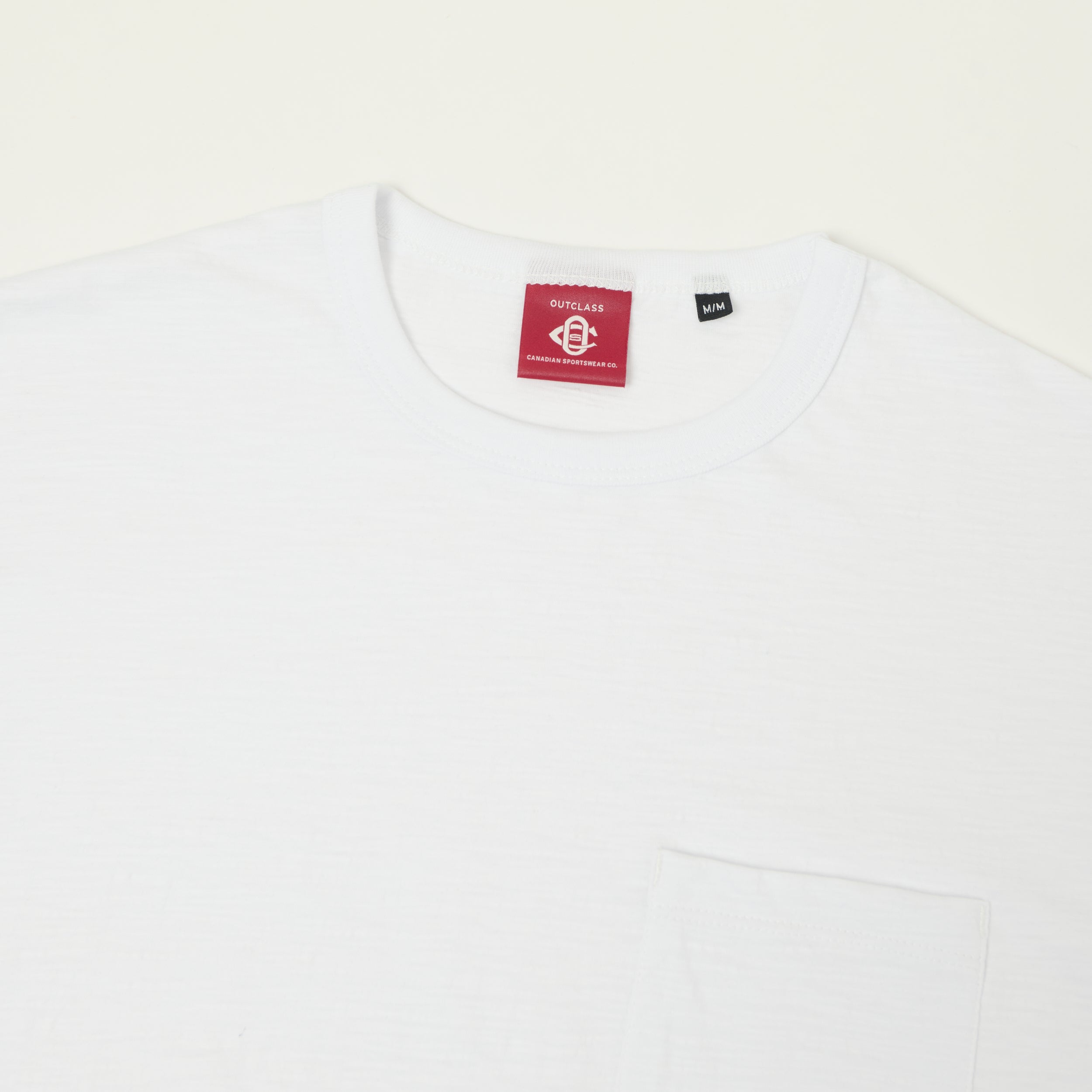 Outclass Slub Knit Pocket T-Shirt - White
