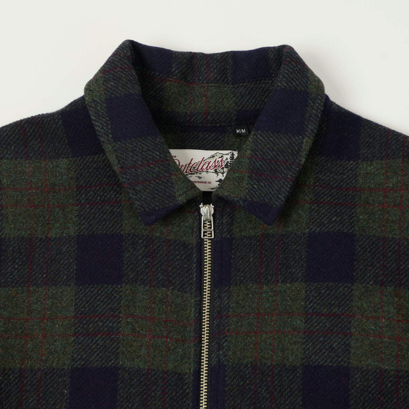 Outclass Zip Through Wool Overshirt - Hunter Plaid