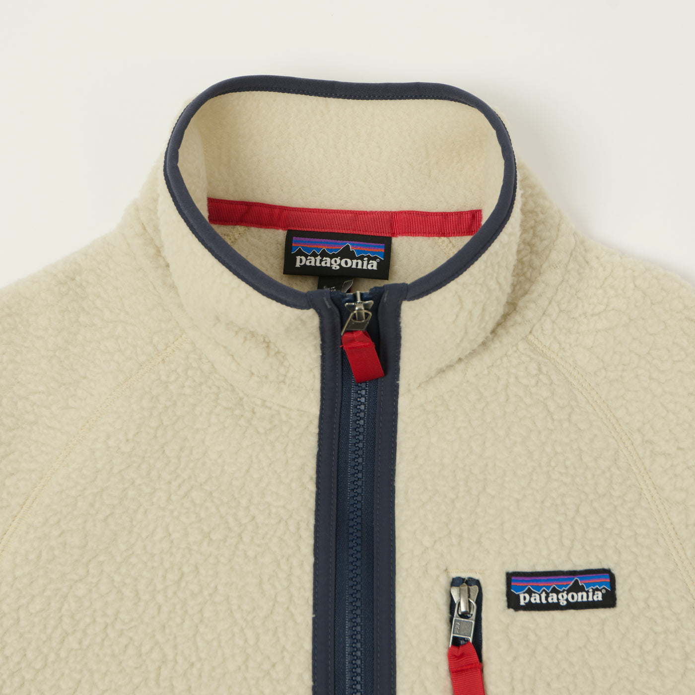 Patagonia Retro Pile Jacket - Pelican White/Smolder Blue