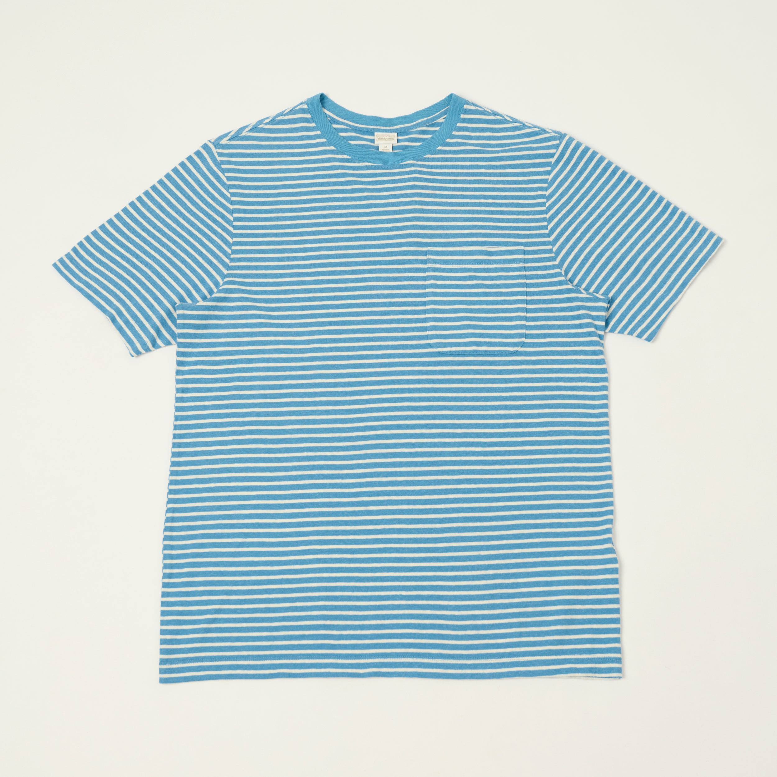 Patagonia Trail Harbor Striped Pocket Tee - Shore Blue