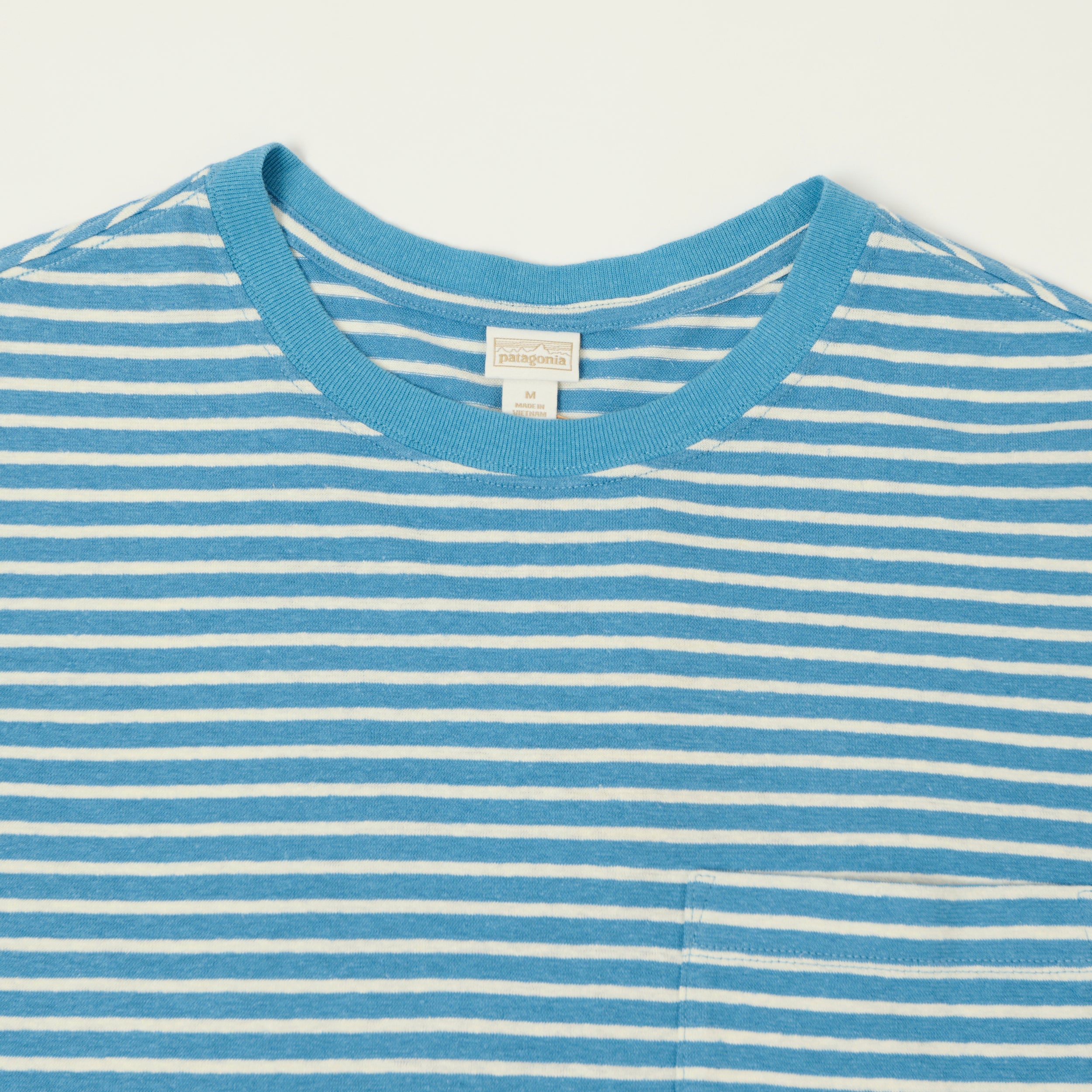 Patagonia Trail Harbor Striped Pocket Tee - Shore Blue