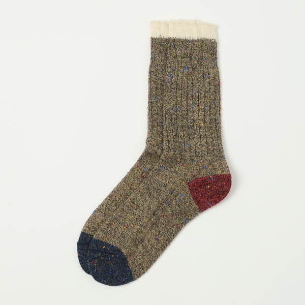 Patapaca Cosmic Moon Sock - Kahki/Red/Blue