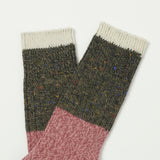 Patapaca Cosmic Tri Sock - Forest/Pink