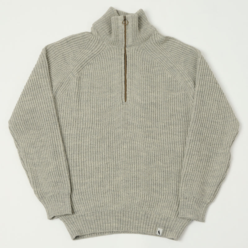 Peregrine Ford Zip Neck Jumper - Light Grey