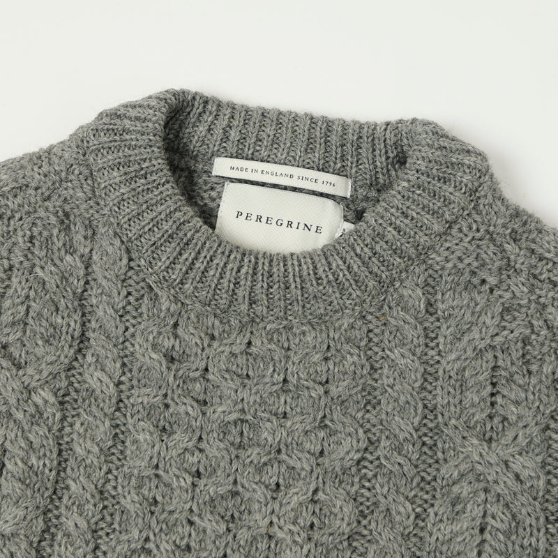 Peregrine Hudson Aran Jumper - Steel