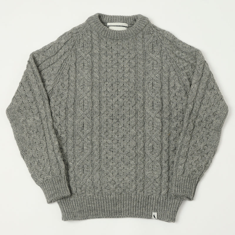 Peregrine Hudson Aran Jumper - Steel