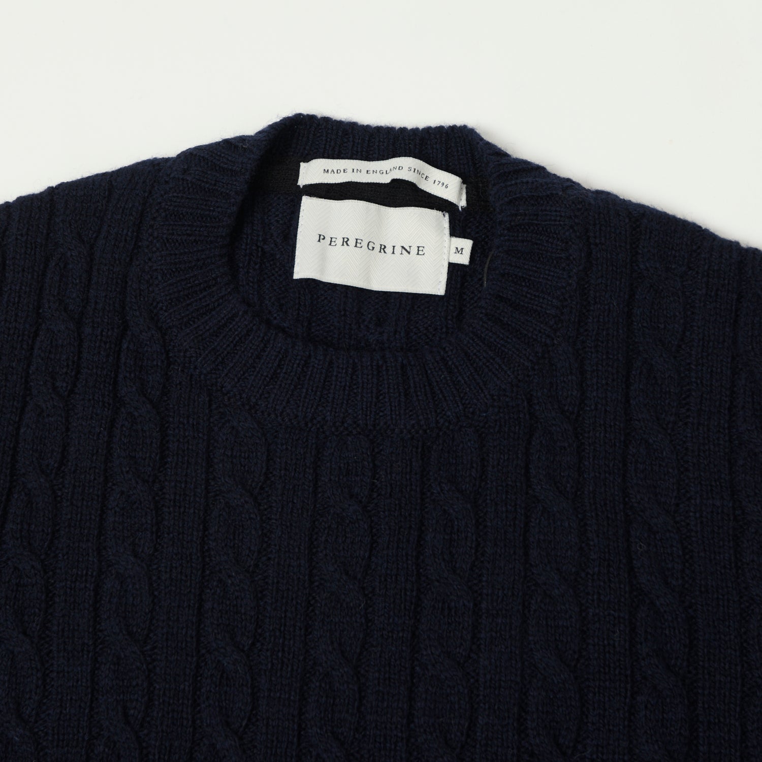 Peregrine Makers Stitch Cable Knit Jumper - Navy