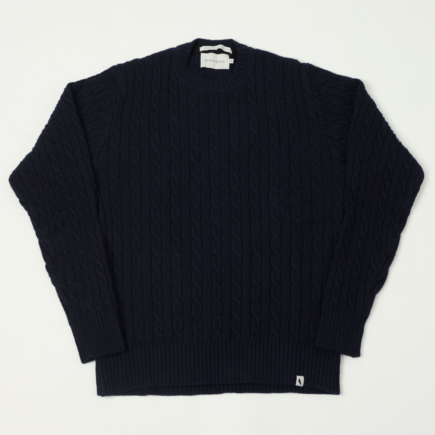 Peregrine Makers Stitch Cable Knit Jumper - Navy