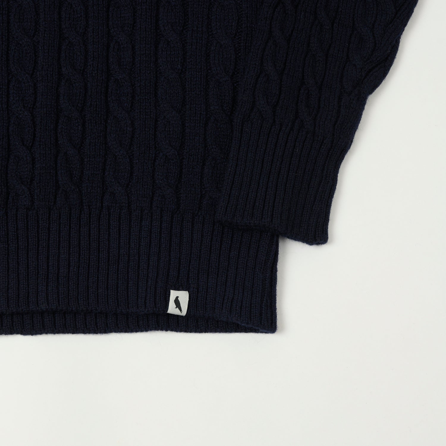 Peregrine Makers Stitch Cable Knit Jumper - Navy