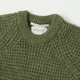 Peregrine Waffle Crew Neck Jumper - Apple