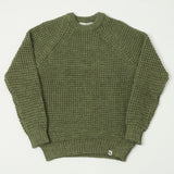 Peregrine Waffle Crew Neck Jumper - Apple