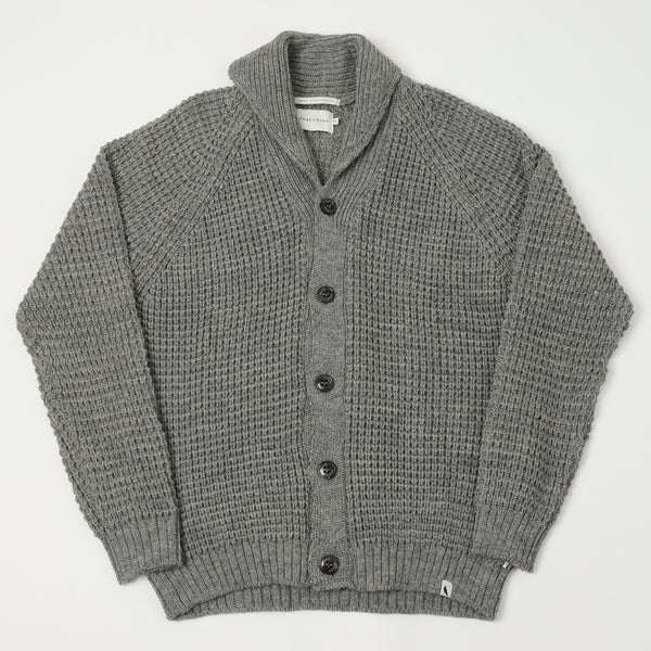 Peregrine Waffle Shawl Cardigan - Steel