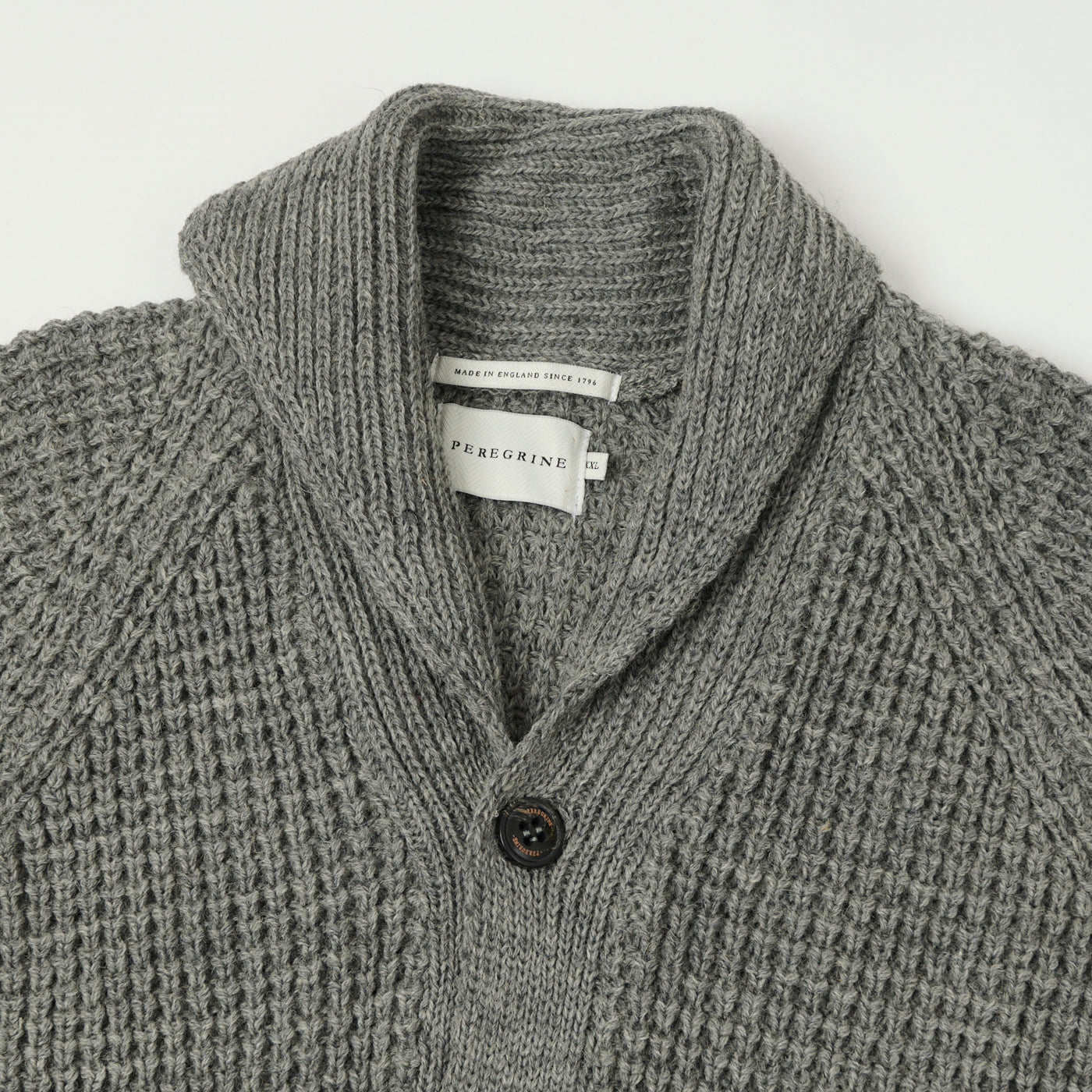 Peregrine Waffle Knit Shawl Collar Cardigan Steel SON OF A STAG