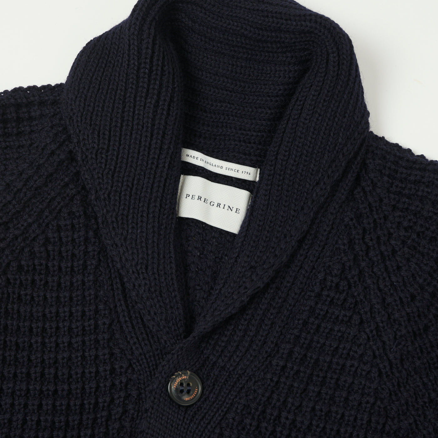 Peregrine Waffle Shawl Cardigan - Navy | SON OF A STAG