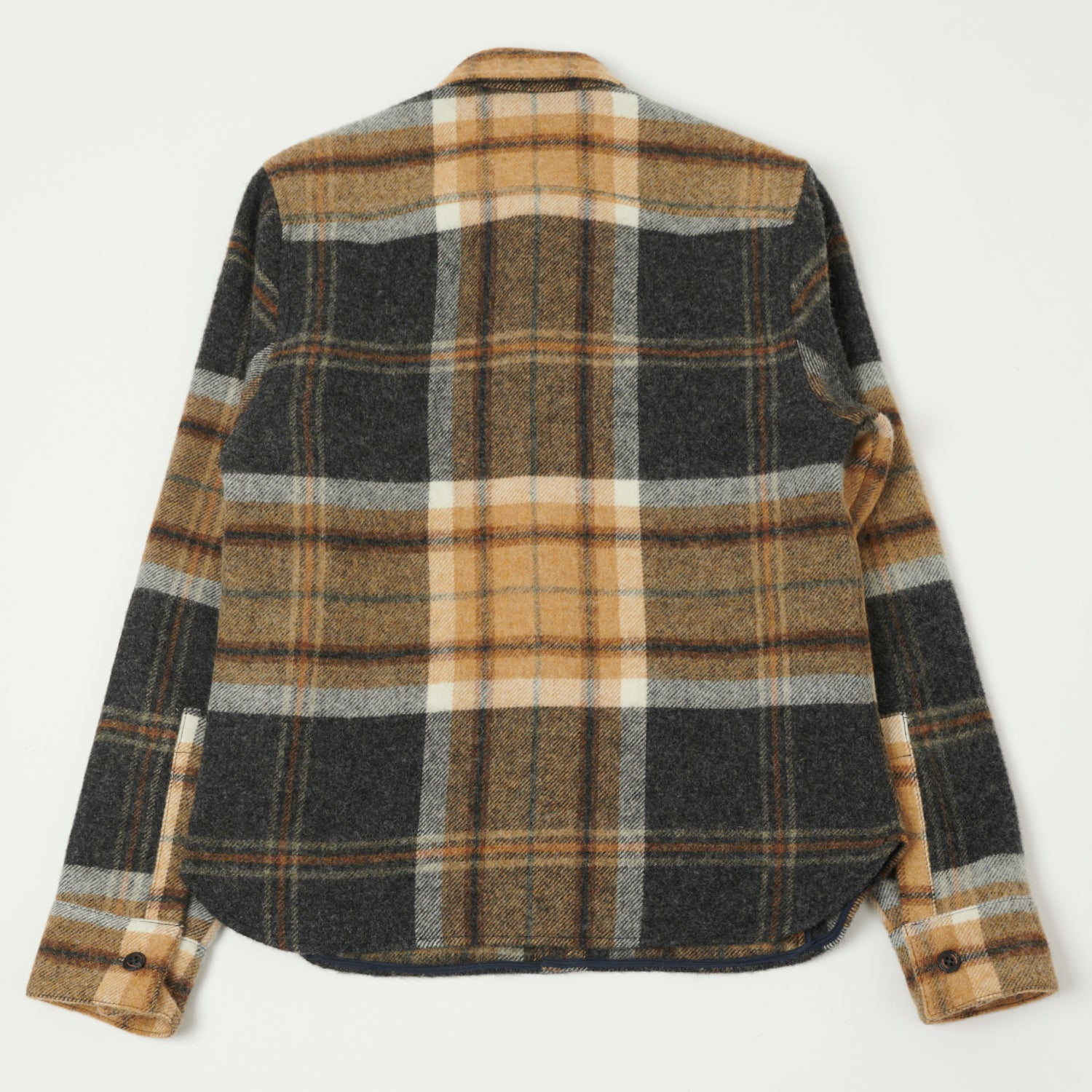 Peregrine 'Barney' Wool Overshirt - Brown/Grey