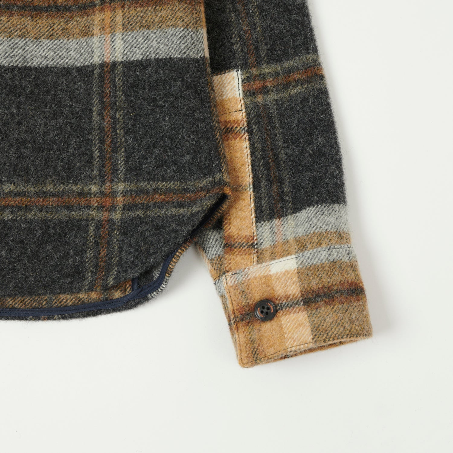 Peregrine 'Barney' Wool Overshirt - Brown/Grey