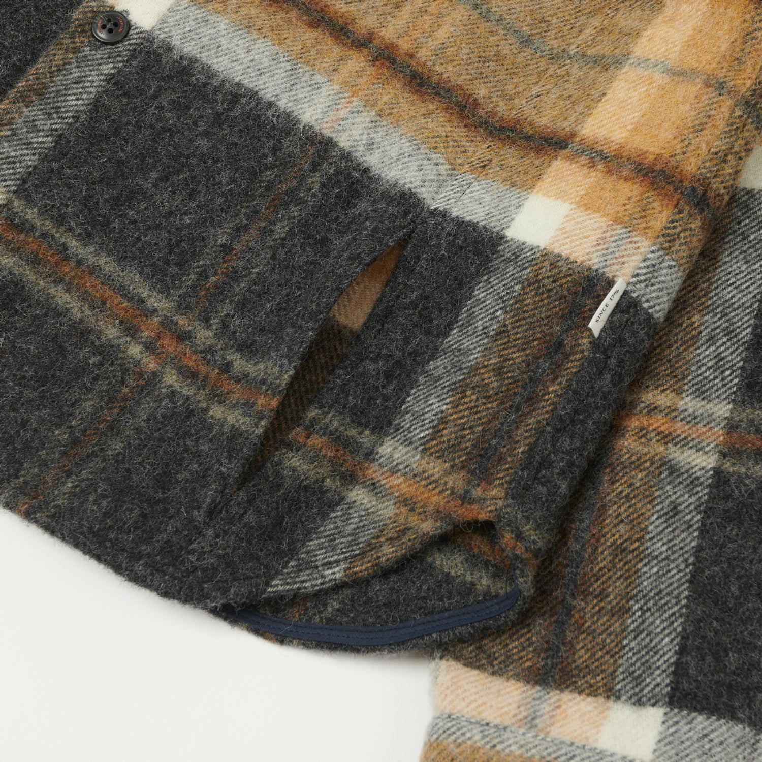 Peregrine 'Barney' Wool Overshirt - Brown/Grey