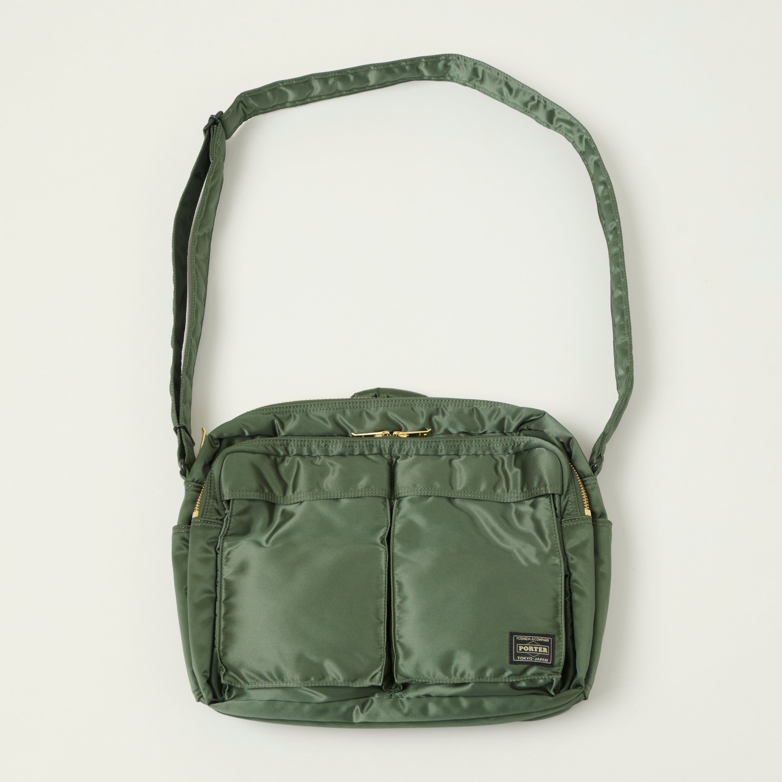 Porter-Yoshida & Co. Monochrome Messenger Bag (Small) - Olive