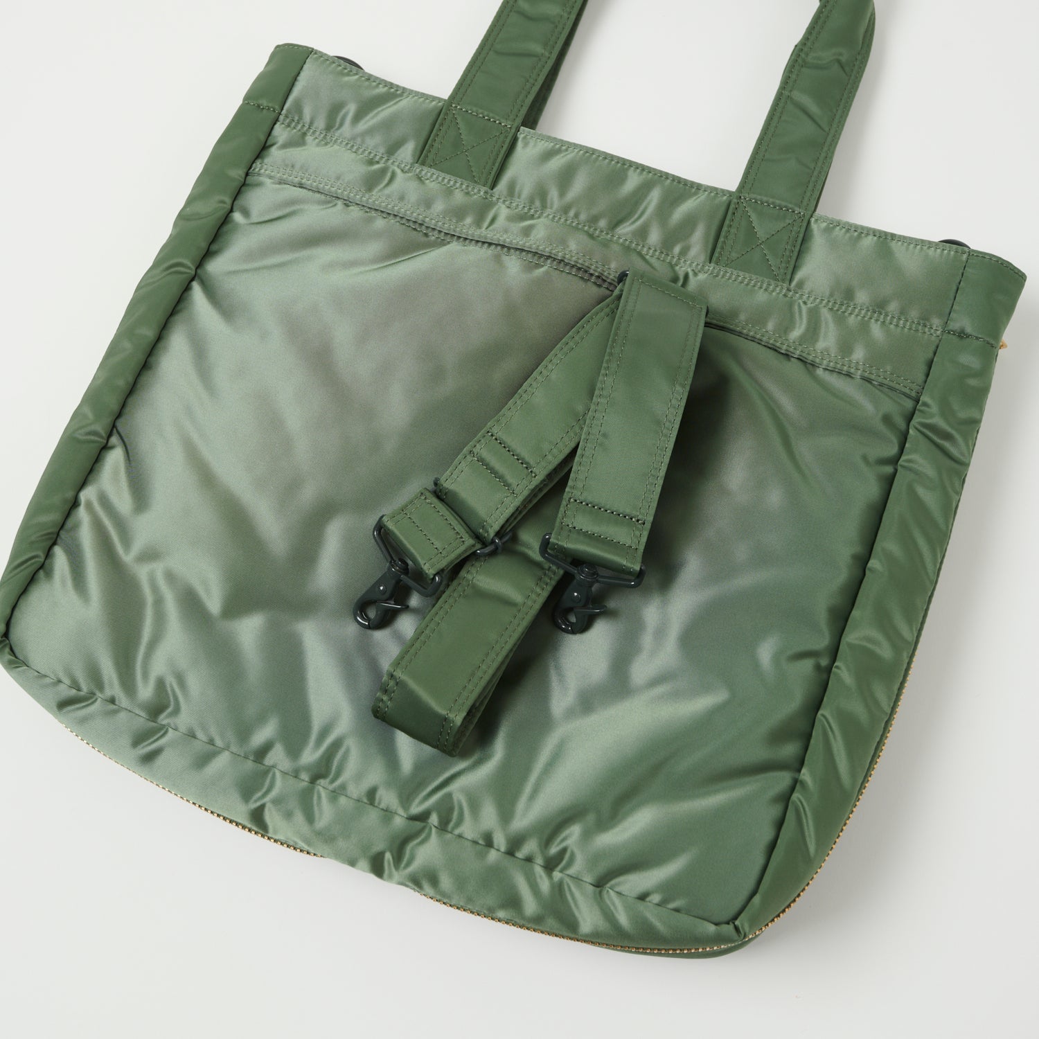 Borsa PORTER Tanker 2 Vie - Valigetta In Nylon Verde Salvia E Tracolla, Yoshida Japan Usata - Foto 1