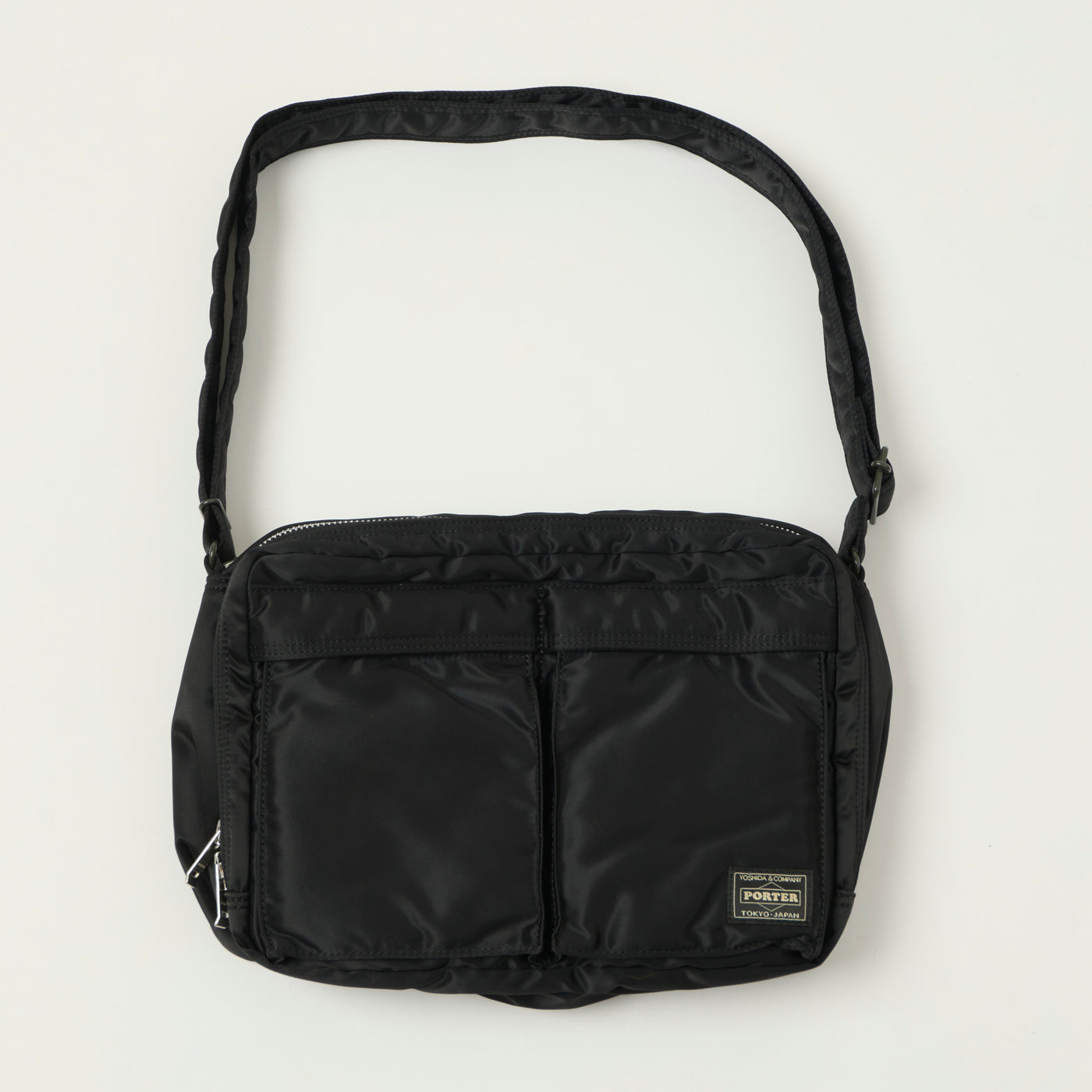 Porter-Yoshida & Co. Bio-Nylon Tanker Large Zipped Sling Bag - Black