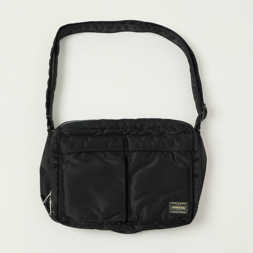 Porter-Yoshida & Co. Bio-Nylon Tanker Large Zipped Sling Bag - Black