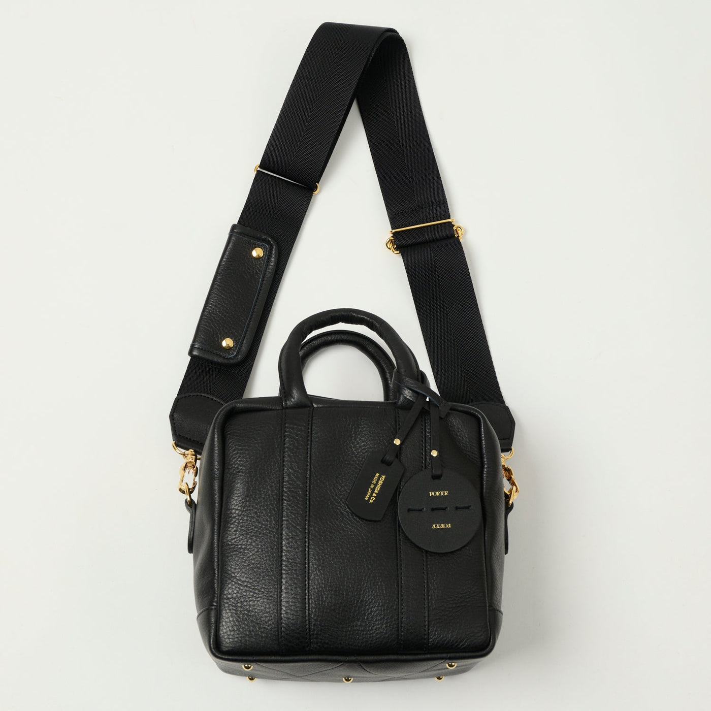 Porter-Yoshida & Co. Miniature 2 Way Leather Kit Bag - Black