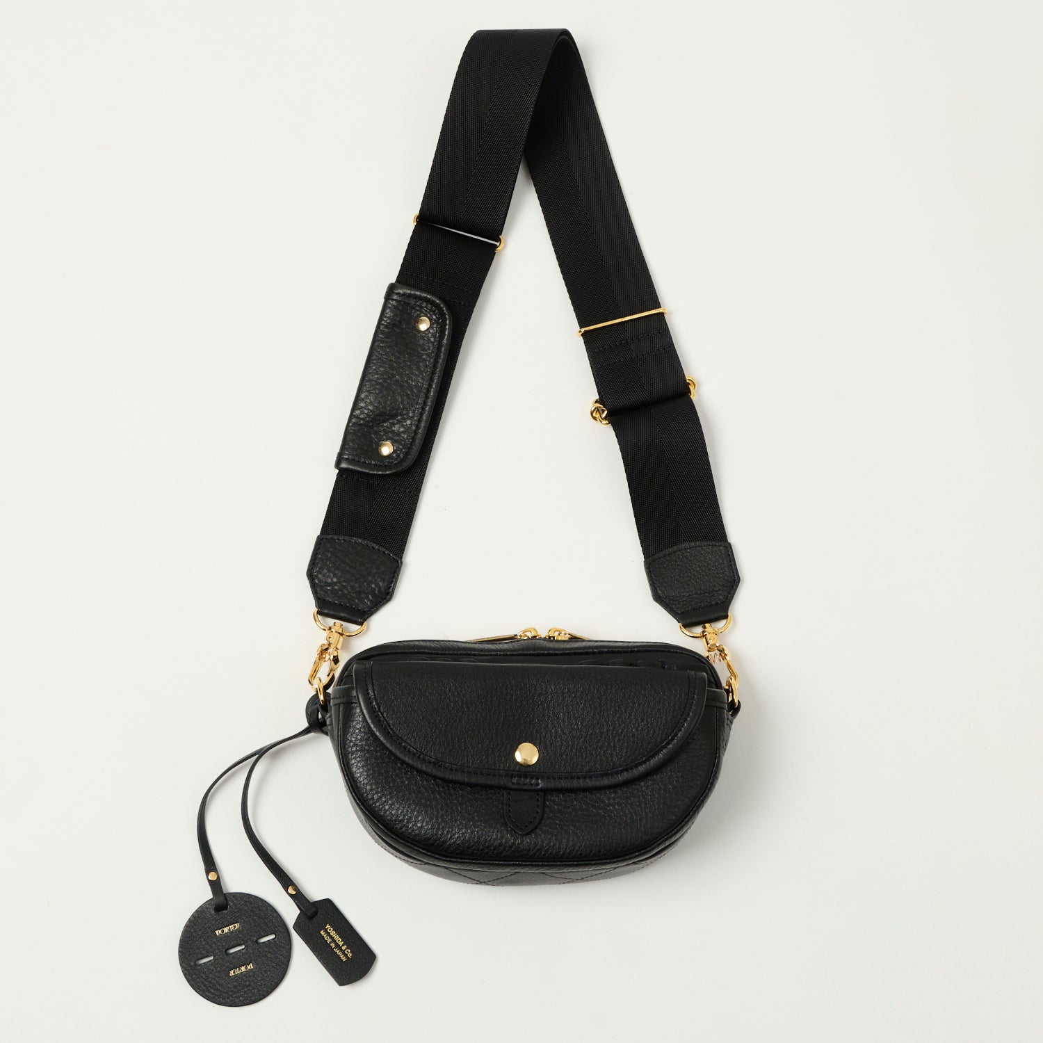 Porter-Yoshida & Co. Miniature Leather Shoulder Bag - Black