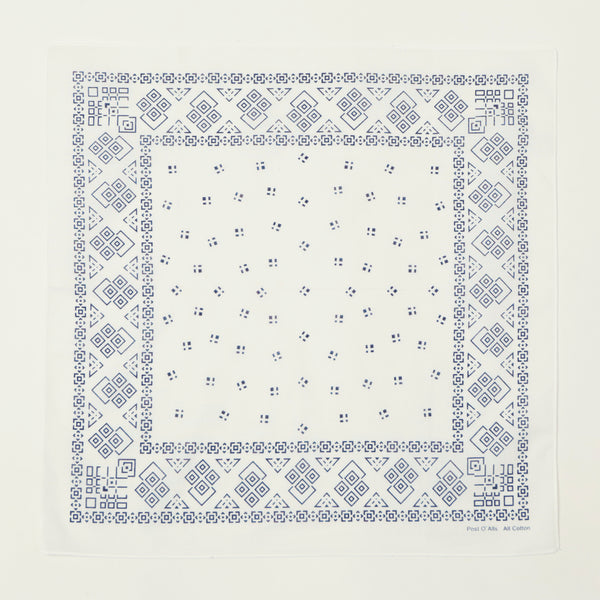 Post Overalls Geo Pattrern #1 Bandana - White