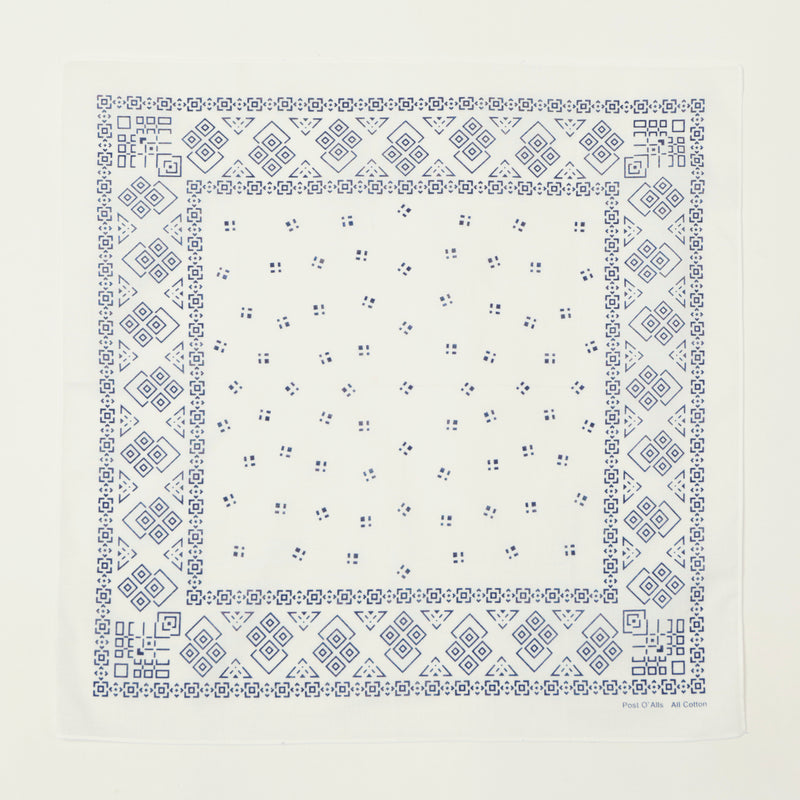 Post Overalls Geo Pattrern #1 Bandana - White