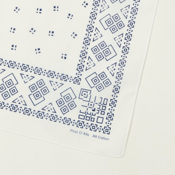 Post Overalls Geo Pattrern #1 Bandana - White