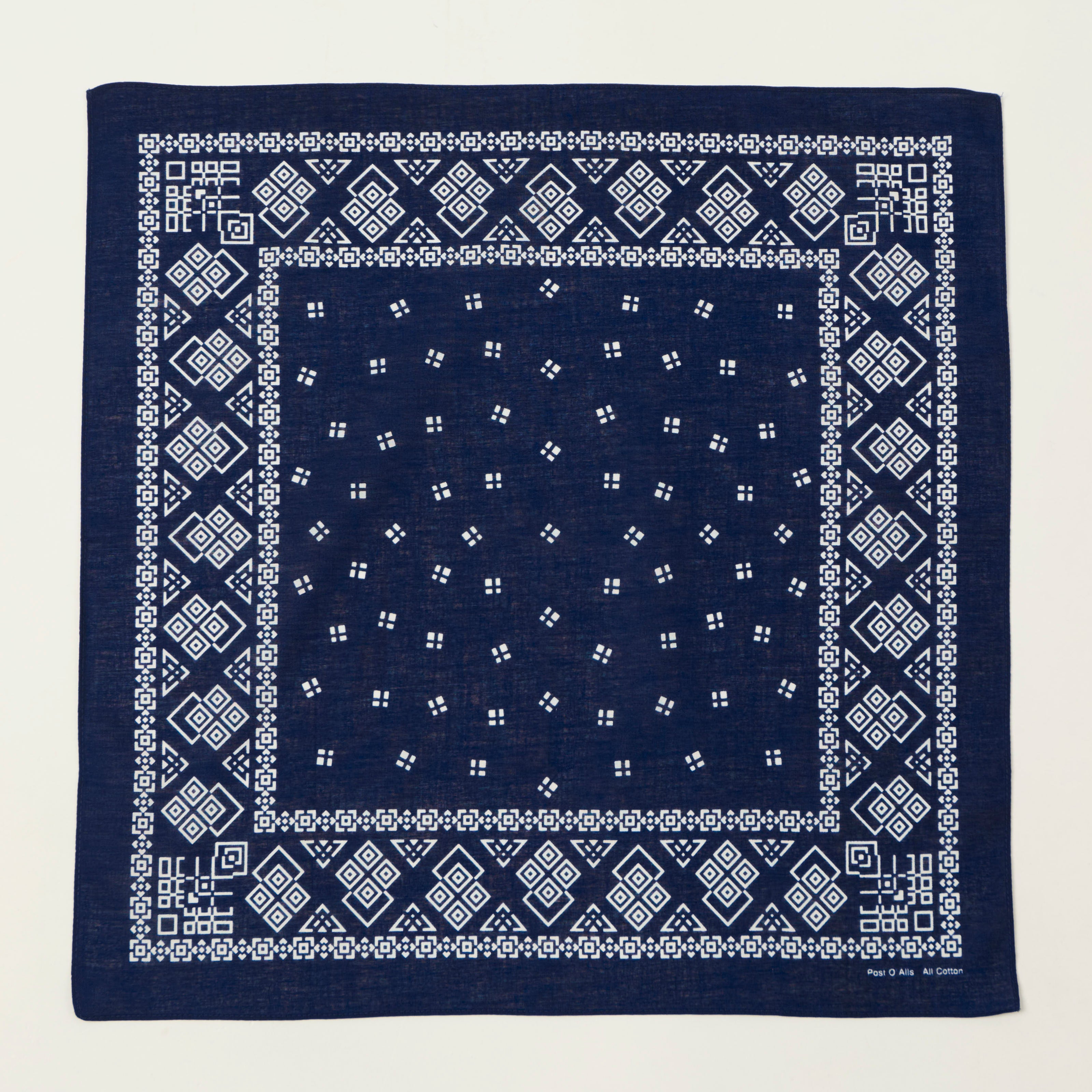 Post Overalls Geo Pattern #1 Bandana - Navy