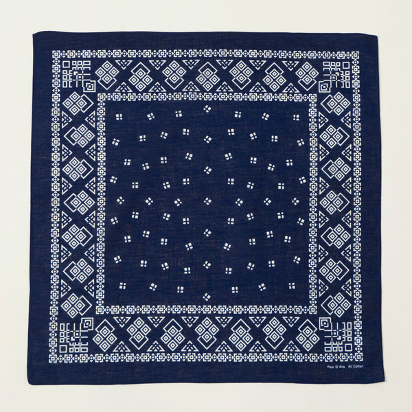 Post Overalls Geo Pattern #1 Bandana - Navy